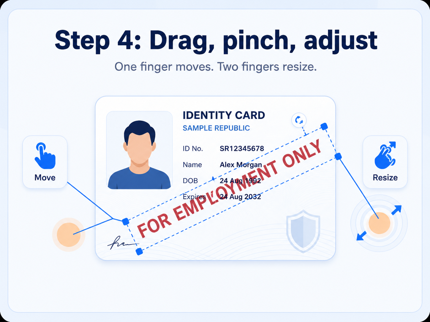 Step 4: Move and resize the watermark